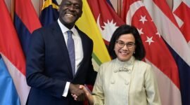 Menteri Keuangan (Menkeu) Sri Mulyani Indrawati melakukan Pertemuan Bilateral dengan Managing Director International Finance Corporation (IFC), Makhtar Diop. (Dok. Kemenkeu.go.id)