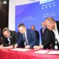 Penandatanganan Memorandum of Understanding (MoU) antara Perum Jasa Tirta (PJT) I, Changjiang Institute of Survey, Planning, Design and Research (CISPDR) China serta PT Indra Karya (Persero). (Dok. PJT I)