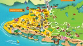 Peta perairan dan sepanjang pantai di resor Pulau Sentosa, Singapura. (Dok. Singaporean.com)
