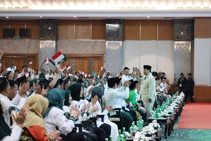 Presiden RI terpilih Prabowo Subianto menghadiri acara 'Forum Legislator PKB' yang digelar di Grand Sahid Jaya, Jakarta. (Dok. Tim Media Prabowo)

