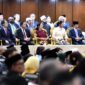 Presiden RI Prabowo Subianto mengucapkan terima kasih atas kehadiran 19 pimpinan negara dan 15 utusan khusus yang hadir di acara pelantikannya di gedung MPR/DPR. (Facebook.com @Setkab RI)